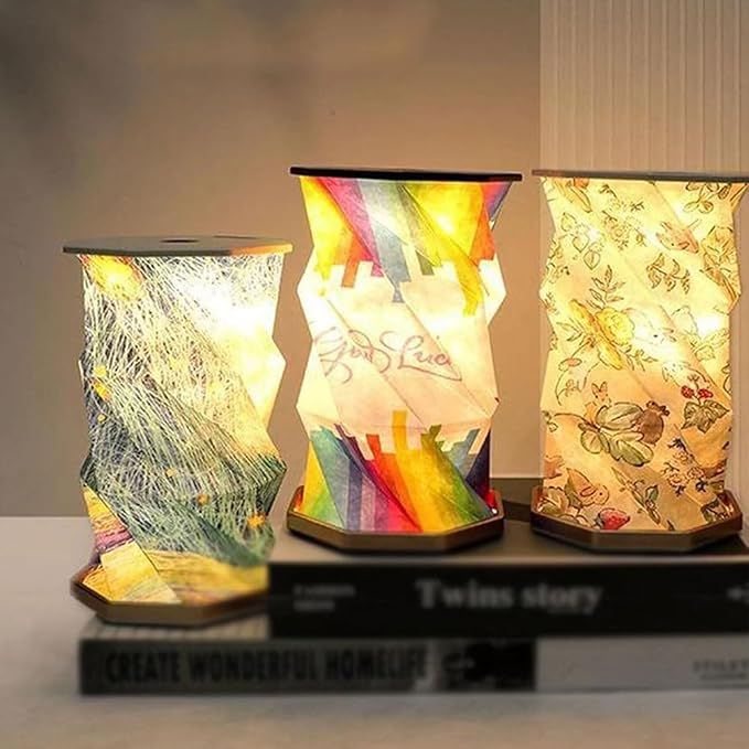 Rotating Book Lamp,Creative Gift New Year Gift,Folding Ambient Night Light,