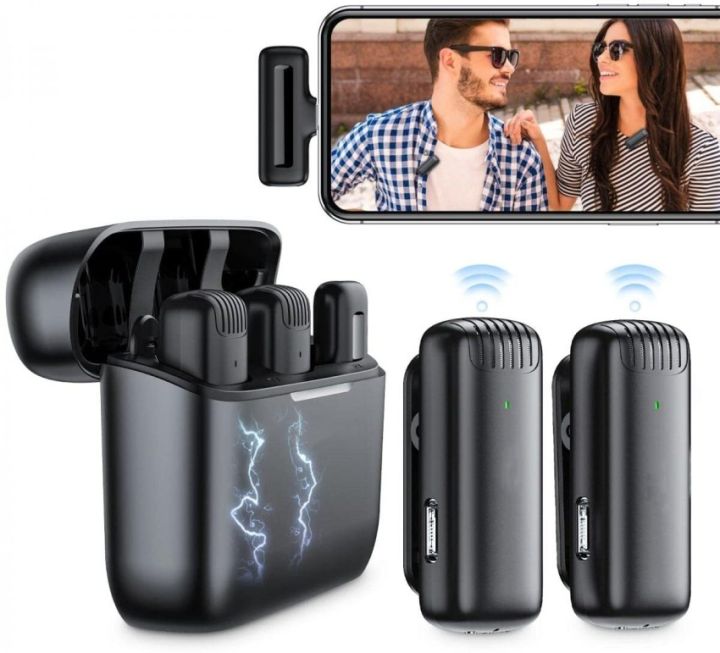 Double%20Wireless%20Lavalier%20Microphone%20Compatible%20for%20Type%20C%20with%20iPhone%20Connector,%20Charging%20Case%20Active%20Noise%20Cancellation%20Suitable%20for%20Vlog%20Insta%20You%20Tube%20Video%20Recording%20(Dual%20Mic)%20-%20Image%204