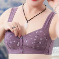 Plus size underwired floral closure comfortable active cotton daisy bra seniors convenient front button chick lingerie everyday underwear. 