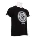 Black Cotton Round Neck Half Sleeve  Newari Mandala Printed T-Shirt For Men. 