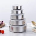 Spreeshop 5 PCS Stainless Steel Food Container Sealed Crisper Storage Lunch Box Bowls with Lids Food Storage Box Lunch Box Bowl. 