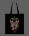 Colorful Bohemian Mandala Butterfly Graphic Printed Tote Bag– Eco-Friendly Cotton Shoulder Shopping Bag-White, Black. 