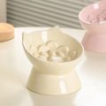 Food Dispenser Ceramic Cat Slow Food Bowl Cute Slanted Mouth Dog Feeding Basin Anti Tipping Creative Pet Drinking Feeder Kitten Puppy. 