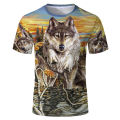 European and American cross-border T-shirts foreign trade specially for men's T-shirts 3D digital printing crew neck short sleeve manufacturers wholesale 3D T-shirts. 