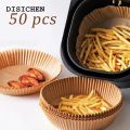 DISICHEN New 50pcs Air Frying Pan Disposable Wood Pulp Parchment Paper Cheese Cake Pad Air Frying Pan Baking Paper Air Frying Pan Accessories. 