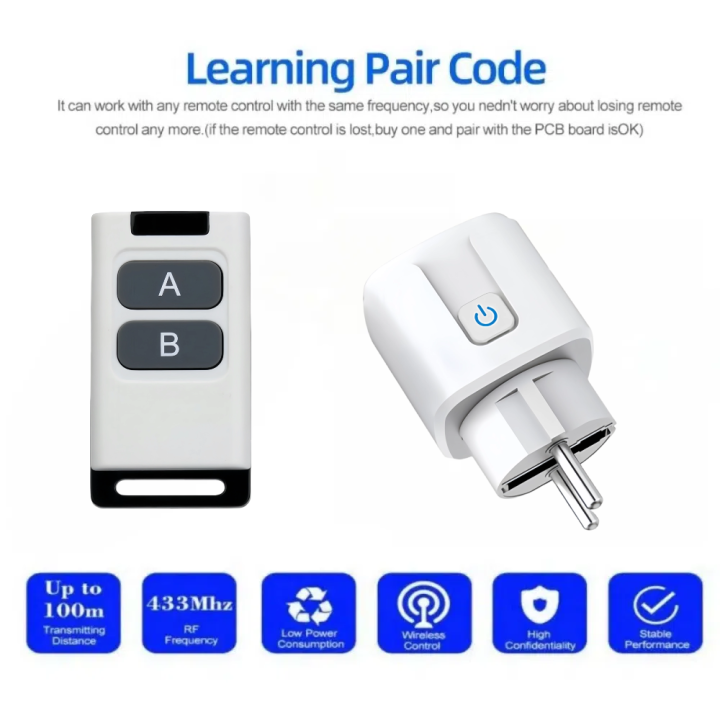 Bizzy Universal Remote Control Mini Electrical Sockets 433MHZ Rf Smart ...