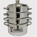 Famous Stainless Steel 3 Step Momo Cooking Pot. 