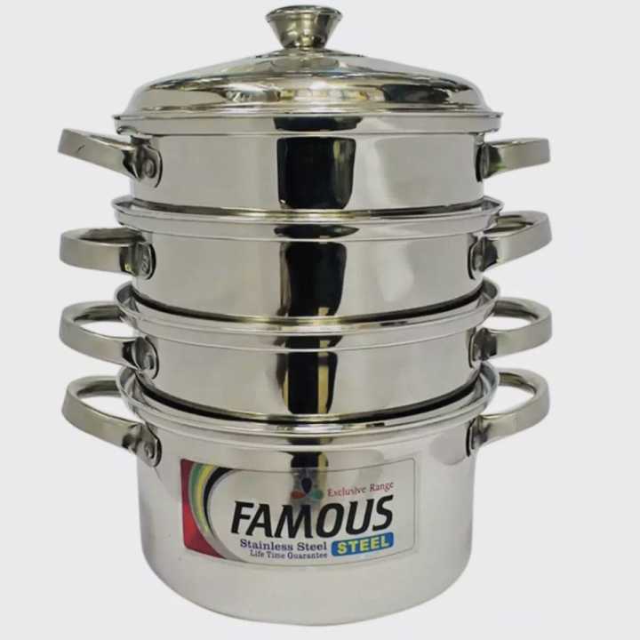 Famous Stainless Steel 3 Step Momo Cooking Pot