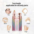 2 In 1 Electric Eyebrow Trimmer Makeup Painless Eye Brow Epilator Mini Shaver Razors Women Portable Facial Body Hair Remover. 