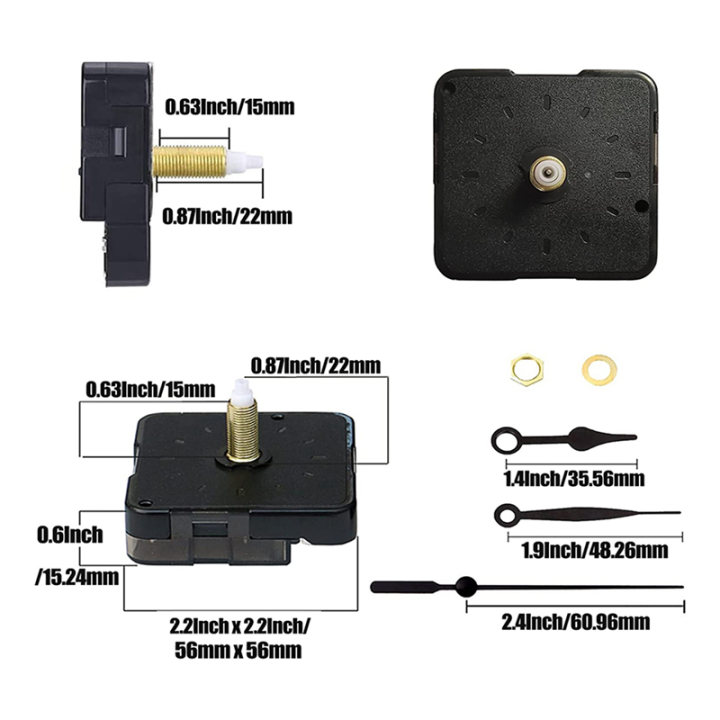 ARELENE%206%20Pieces%20Clock%20Movements%20DIY%20Wall%20Clock%20Battery%20Operated%20Mechanism%20Clock%20Matching%20Parts%20and%20Pointers%20Shaft%20Length%2022Mm%20-%20Image%203