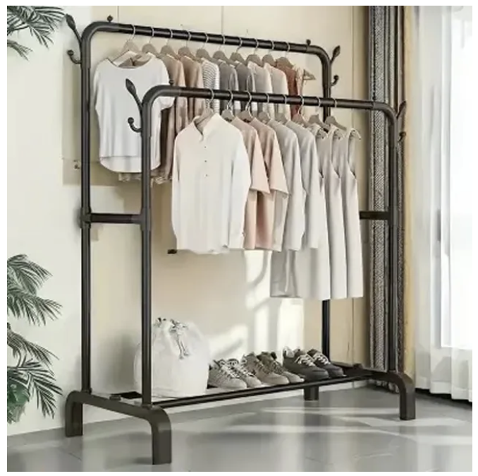 Double Rails Single Shelf Coat Rack And Clothes Stand Cloth Rack Cloth ...