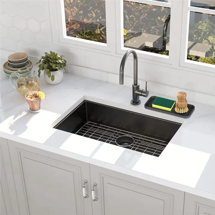 2%20Pack%20Black%20Sink%20Organizer%20Tray%20Sponge%20Holder%20for%20Kitchen%20Sink%20Bathroom%20Tray%20Sponge%20Silicone%20Soap%20Holder%20-%20Image%202