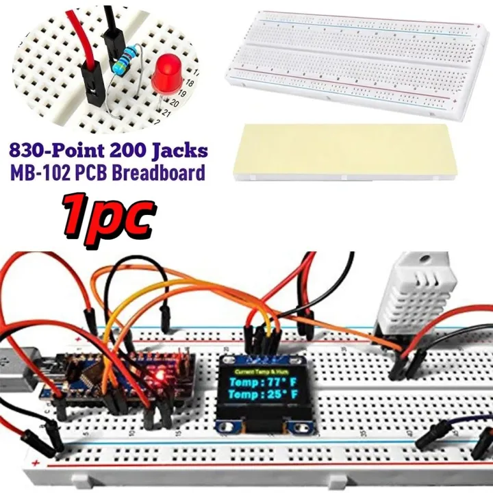 Solderless%20PCB%20Board%20830%20Tie%20Points%20MB-102%20Breadboard%20U%20Shape%20Red%20&%20Blue%20Wires%20Solderless%20Breadboard%20White%20Experimental%20Connection%20Board%20Test%20Develop%20-%20Image%204