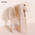 Sutuiying 2pcs/set Wheat Straw Double-side Hair Comb 200ml men Bottle Soft Luxury Silicone Hair Washing Brush Portable Salon Hair Styling Tools. 