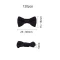 2025 New 120pcs Mini Bow Tie Bows Ribbon Bows 1 Inch Grosgrain Ribbon Bowknots Black Mini Bow Ties Embellishment Woven Hair Bows. 