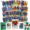 Linguolin 100Pcs/box Newest Pokemon Vmax V Gx Ex Shiny Gold Metal Card Charizard Pikachu Rare Collection Battle Trainer Card Children Game. 