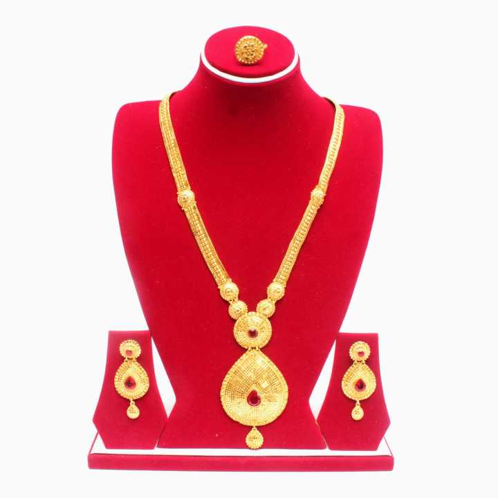 Golden Ruby Stone Ranihar Set