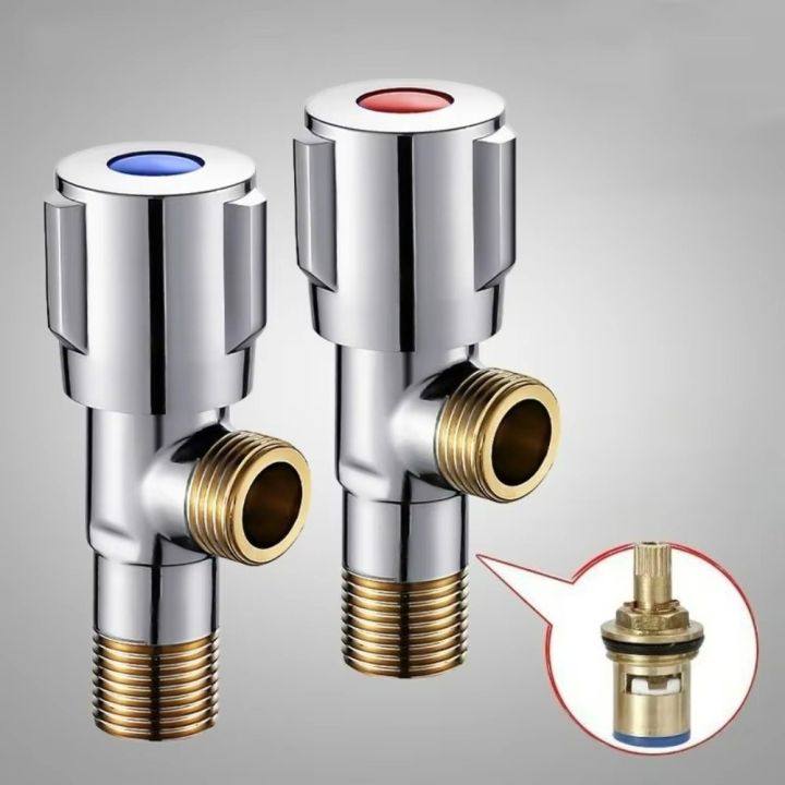 Plumbing Valve One Inlet Two Outlets Copper Angle Valve Quick Open Dual ...