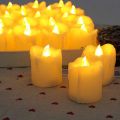 Vylon LED 10 Pcs (Golden Red) Melting Shaped Candles Pack Unscented Votive LED Candles With Free Battery Cells.. 