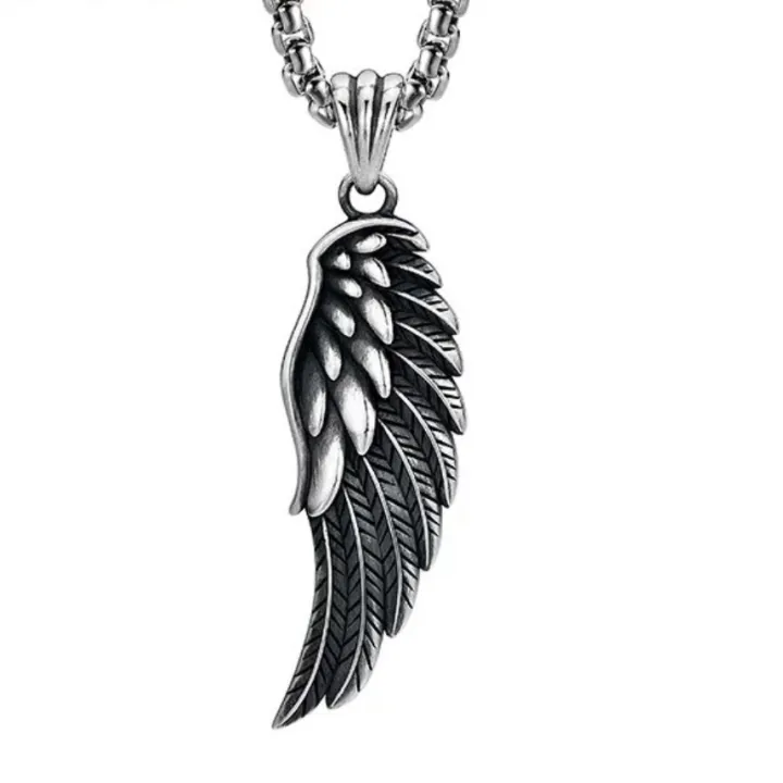 %E3%80%90Hottest%20Trends%E3%80%91Vintage%20Angel%20Wings%20Necklace%20Men's%20Trendy%20High-end%20Personalized%20Clavicle%20Chain%20Punk%20Style%20Imitation%20Thai%20Silver%20Feather%20Pendant%20-%20Image%205