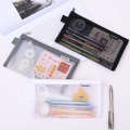 Simple Transparent Mesh Student Exam Special Case Pencil Stationery Storage Zipper Document File Tutoring Bag. 