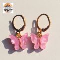 Butterfly Charm Hoop Jhumka Earrings For Women. 