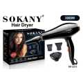 Sokany Professional High Power 2600W Hair Dryer - 2 Speeds - 2 Heating With Concentrator. 