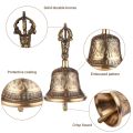Tibetan Buddhist Bell Bronze Hand Bell with Vajra Padding for Meditation Prayer. 