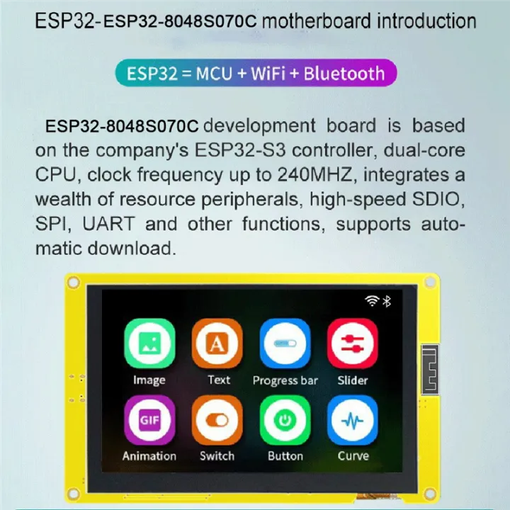 ESP32-S3 Flash Smart Display MCU WIFI Bluetooth Module 7-Inch RGB LCD ...