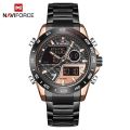 NAVIFORCE  Nf9171 Double Time Digital Analog Stainless Steel Waterproof Military Watch. 