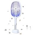 Plastic Racket Automatic Mosquito Killer Swatter Bat With Stand. 
