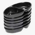 Black Melamine Pickle Bowl 3 Inch Set Of 6. 