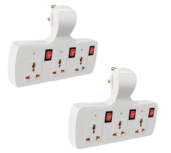 Cordless Universal Wall Multiplug With 3 Socket, Individual Switches And LED Indicators  Extension Board
