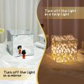 Tulip Cube Mirror Lamp, 30 Flowers LED Decorative Lamp, 2 in 1 Mirror & Table Ornaments for Bedroom Livingroom Desktop Decor Birthday Gift. 