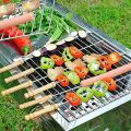 12Pcs Reusable Barbecue Skewer Rod 35CM BBQ Stick Wood Handle. 