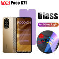 Poco C71 Magnetic Sticker Shockproof Clear Phone Case for Poco C61 C65 C75 Anti Blue Light Ray Tempered Glass. 