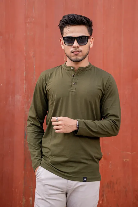 We5%20Olive%20Green%20Full%20Sleeve%20Henley%20T-shirt%20For%20Men%20-%20Image%202