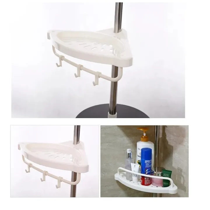 4%20Tier%20Height%20Adjustable%20Tension%20Pole%20Plastic%20Tray%20Bathroom%20Organization%20Corner%20Rack%20Shelves%20With%20Towel%20Pole%20-%20Image%207