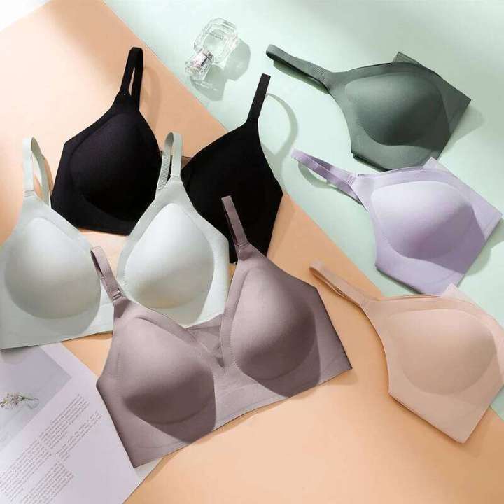 Latex%20Seamless%20Underwear%20Women%20No%20Steel%20Ring%20Lace%20Tube%20Top%20Gathered%20Sports%20Pure%20Color%20Breastfeeding%20Anti-sagging%20Bra%20-%20Image%204
