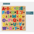 Colorful 3D Wooden English Alphabets Capital Letter (ABCD) Blocks Board with Picture, Early Learning & Teaching Toy for Baby & Toddlers. 