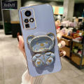 AnDyH Phone Case for Infinix Zero X Neo Zero X Pro X6810 X6811 X6811B Cute Quicksand Liquid Bear Bracket Anti Drop Camera Protection. 