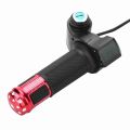 Durable 12-84V E-Bike Throttle Grip Set Long Cable Twist Handlebar LED Voltage Display Throttle Digital Display with Key Lock Throttle with Digital Display and Lock for Electric Scooter,Electric Bicycle,Motorbike. 