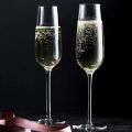 Set of 6 Glass Champagne Flute Wine Glasses  200 ml Long Steam Lead Free Wine Glass. 