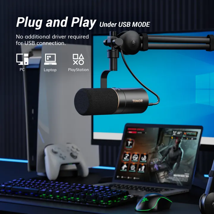 TONOR%20Dynamic%20Microphone,%20USB/XLR%20PC%20Microphone%20for%20Podcast,%20Recording,%20Live%20Streaming%20&%20Gaming,%20XLR%20Cardioid%20Studio%20Mic%20Music%20Voice-Over%20with%20Quick%20Mute,%20Headphone%20Output,%20Volume%20Control%20TD510%20-%20Image%205