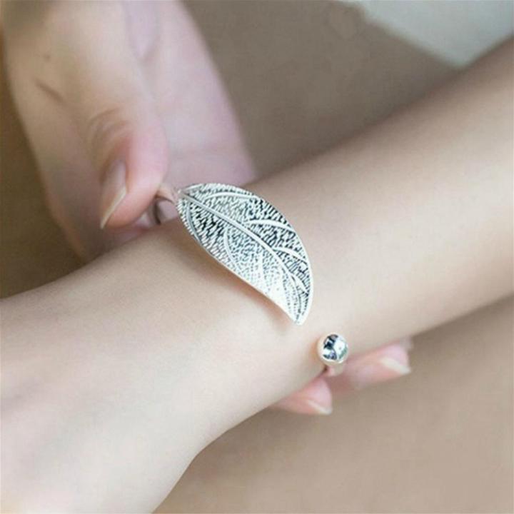 New%20Elegant%20Ladies%20Leaves%20925%20Sterling%20Silver%20Opening%20Bracelet%20Bangle%20for%20women%20-%20Image%205