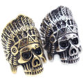【Mega Sale】RG238 Vintage Men's Titanium Steel Trendy Men's Steel Ring Feather Ghost Head Ring. 