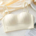 Strapless underwear women's bandeau wrap big show small anti-light and traceless underwire summer thin bra. 