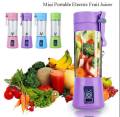 6 Blades USB Rechargeable Portable Electric Fruit Juicer Smoothie Blender-380Ml. 