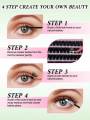 Mixed Length Cluster Lashes Kit with Glue Self Application Individual Lashes DIY Fluffy False Eyelashes Eyelash Extension. 