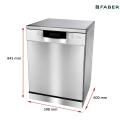 Faber dishwasher 14 place setting (FFSD 8PR 14S), free standing, 8 program, Silver. 